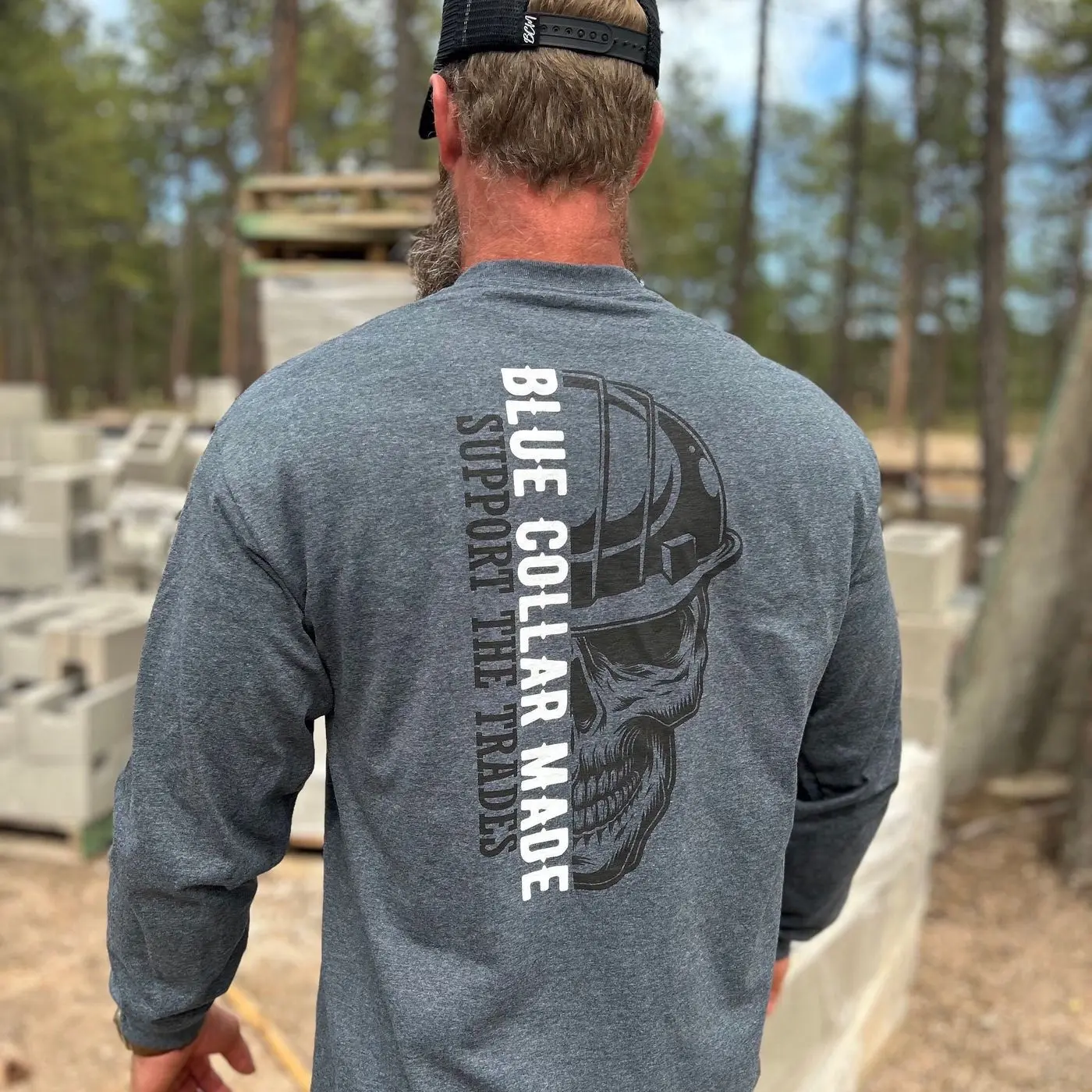 Blue Collar Shirt | Support the Trades Skull | Blue Collar T-shirt | Tradesmen & Tradeswomen Shirt, Gift for Husband, Dad