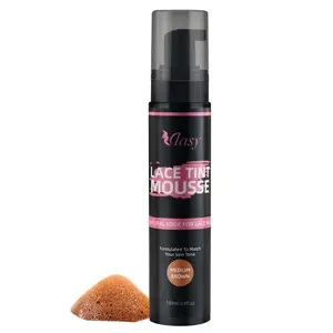 Vlasy Lace Tint Mousse 100ml Medium Brown for Women's Hair Wig Lace Wigs Toupees & Hairpieces Natural Finishing Lace Color - Luxurious Haircare Molding Gel