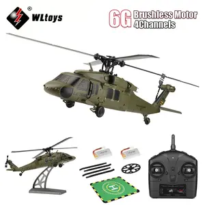 WLtoys K170 Blackk Hawk UH-60L 170 RC Helicopters 2.4G 4CH Flybarless 1106 external brushless motor RC Helicopter Toys for Adults Boys