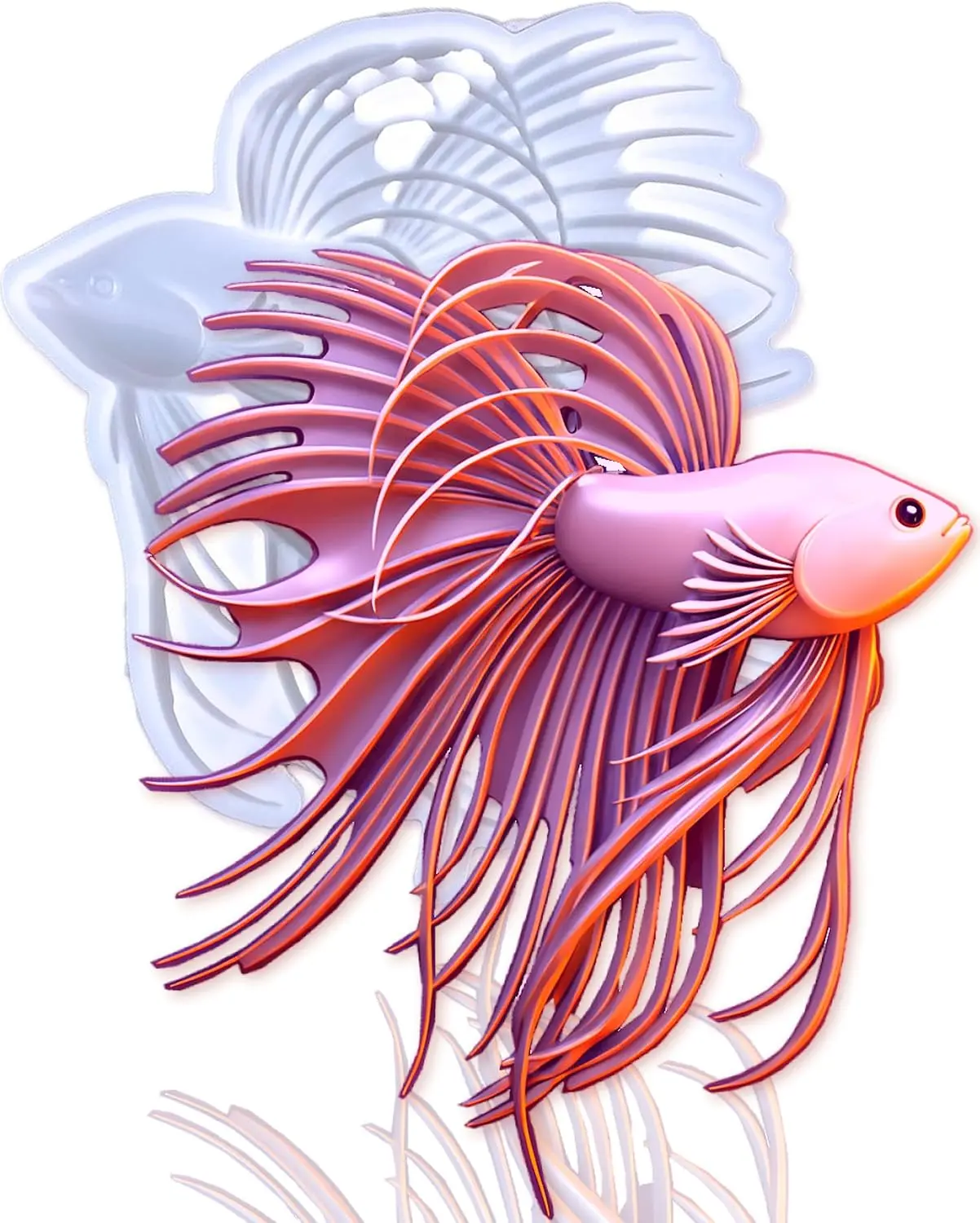 Cute Betta Fish Resin Molds | Unique 3D Fish Silicone Molds for Epoxy Resin Crafting