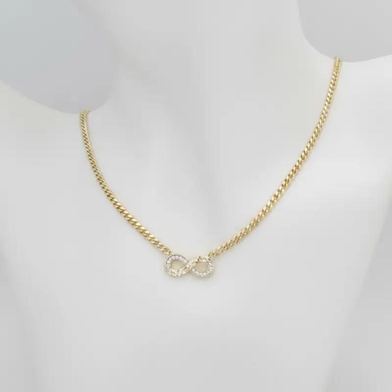 Cadena #344 delgada con infinito Gold plated