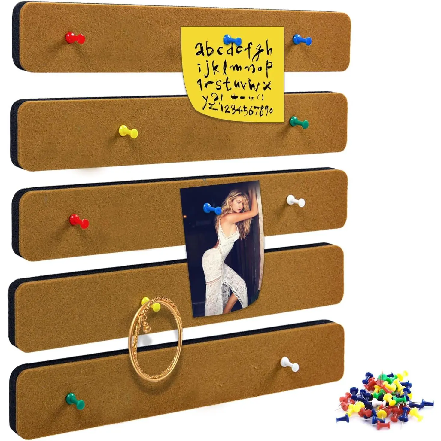 Bulletin Board Cork Board Cork Boards for Walls Cork Board for Office Pin Board Bulletin Boards for Walls (Brown)