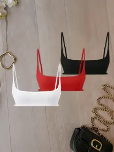 Fashion Women's Three-Piece Ribbed Knit Halter Top Set, Adjustable Thin Straps Short Tank Top, Daily Sexy Leopard