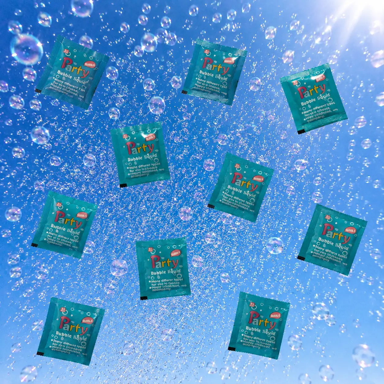 Bubble Solution Packets (10-Pack), Portable 10ml Travel-Friendly Bubble Liquid Refills for Kids Guns and Blowers, Spill-Free Party Favors