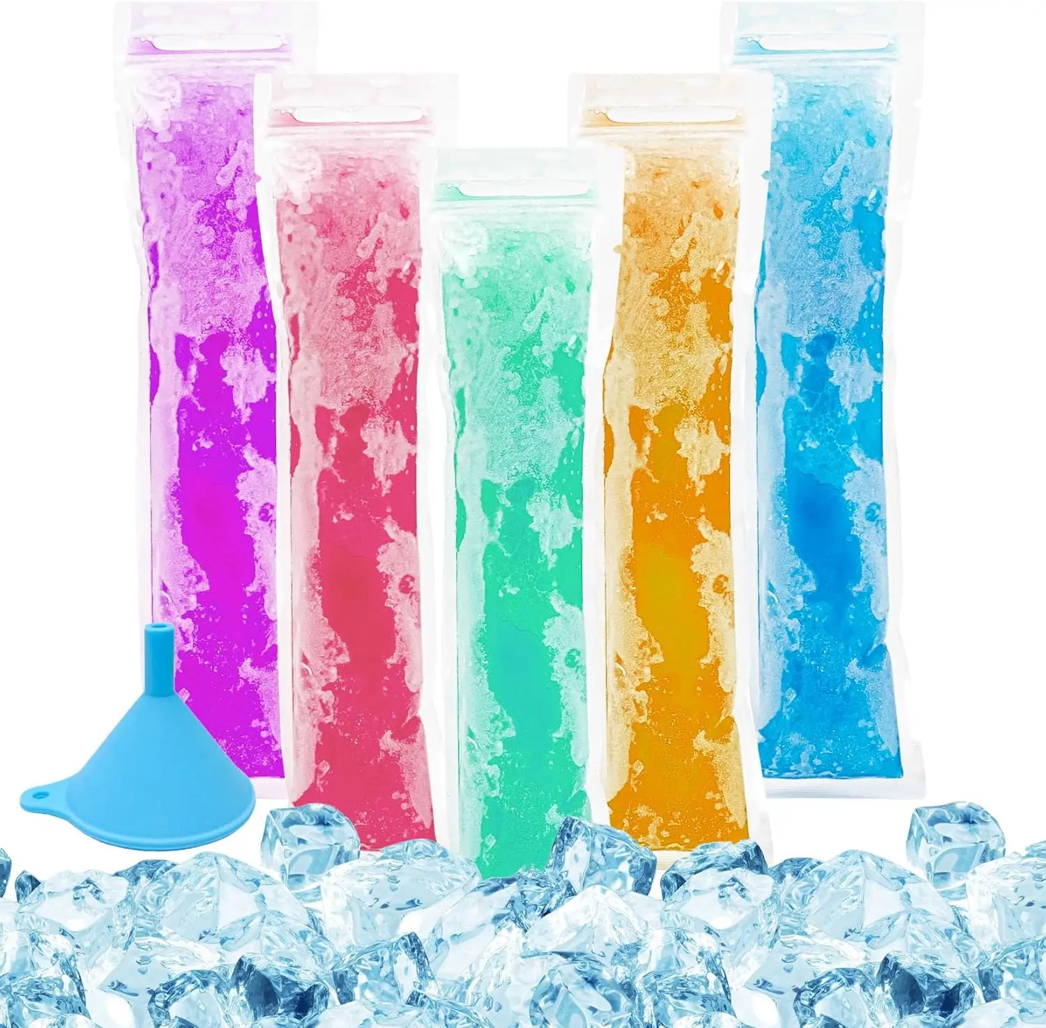 100 Popsicle Bags Sealable BPA Free 230ml Homemade Ice Candy Plastic Tubes for Juice Yogurt Smoothie Alcohol Lolly Pop Mold Party