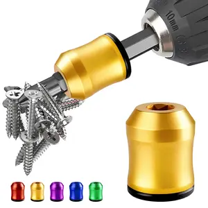 Strong Magnetic Screw Ring 1/4 Inch (6.35mm) Universal Magnetic Screw Holder, Removable Magnetic Screwdriver Drill Bit Holder for Hex Screwdriver & Power Drill Bits