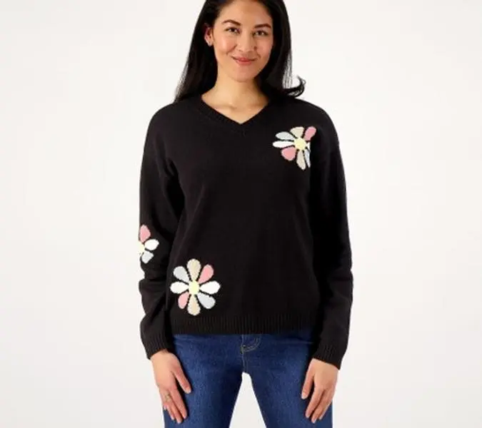 Peace Love World Garden Party Floral Sweater