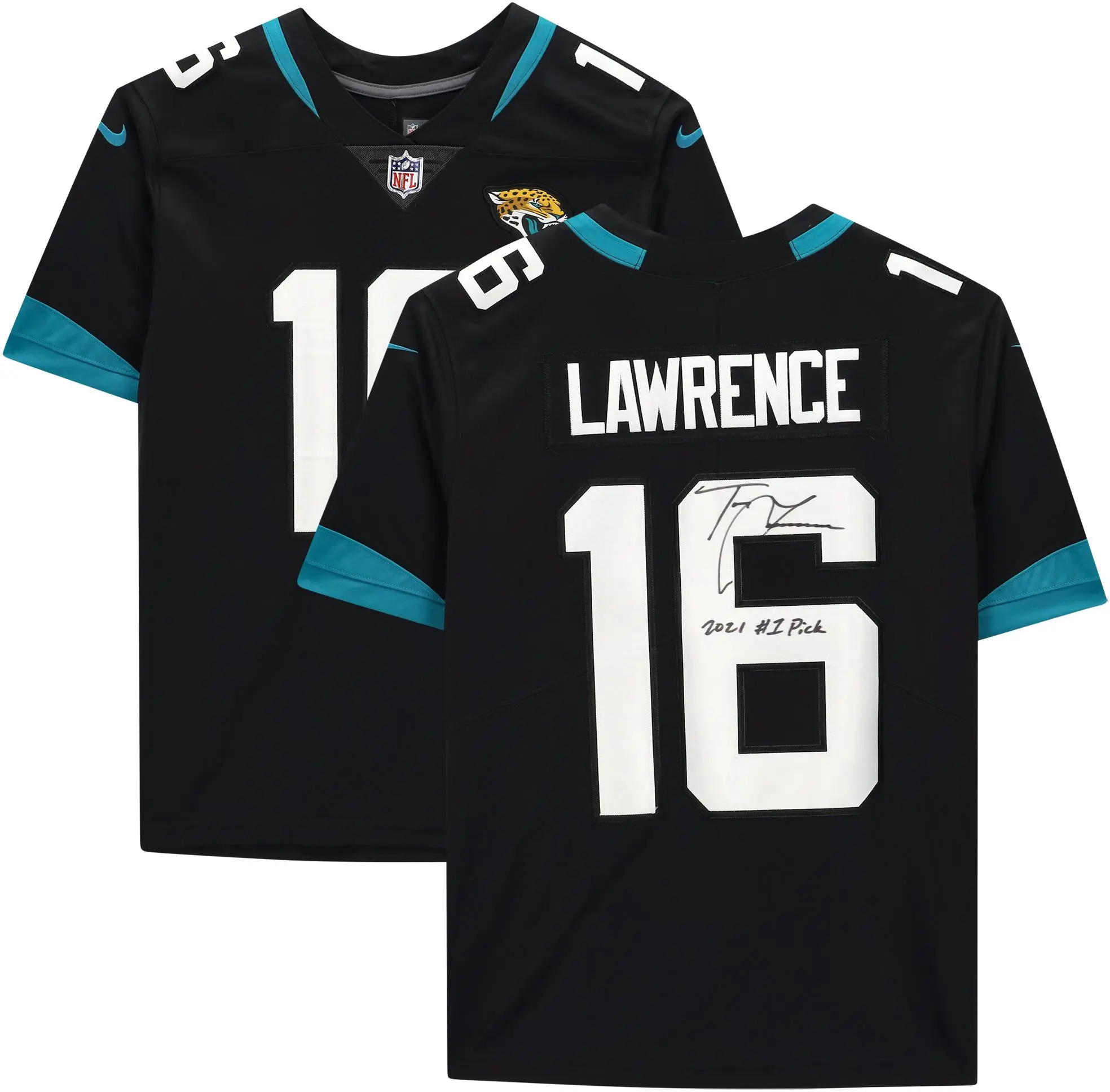 Trevor Lawrence Jacksonville Jaguars Autographed Black Nike Limited Jersey with "2021 #1 Pick" Inscription - Fanatics Authentic Certified