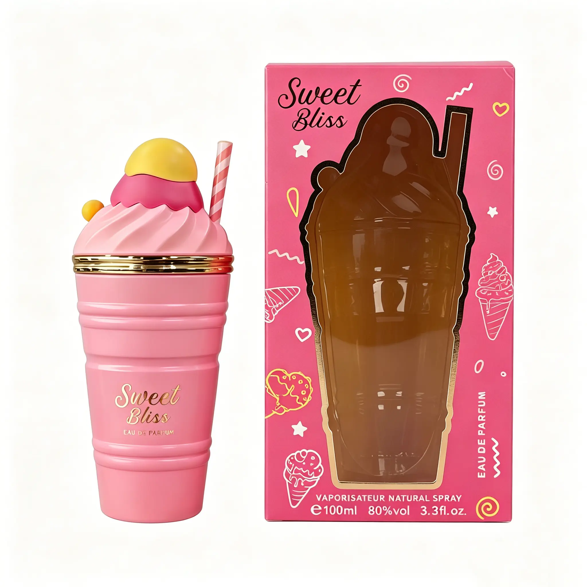 Sellion Sweet Bliss Women's Alcohol-Based Eau de Parfum 100ml - Long-Lasting Fruity Floral Berry Candy Scent, Cute Ice Cream Bottle, Attraction Fragrance, Perfumes for Women, TikTok Shop Spring Glowup Gift for Her, Long Lasting Perfumes