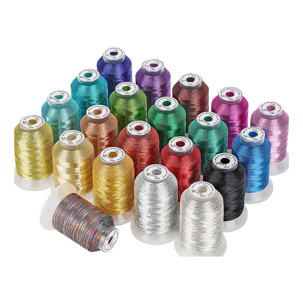 New Brothread Assorted Colors Metallic Polyester Embroidery Machine Thread Kit - 500M (550Y) Per Spool, Sewing Threads for Sewing Machine, DIY Elegant Clothing, Resistant Seamless Stitching