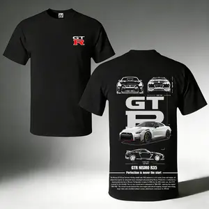 Men's GTR Supercar Graphic Tee – Racing Inspired Car Print, Streetwear Casual Crew Neck Short Sleeve T-shirt