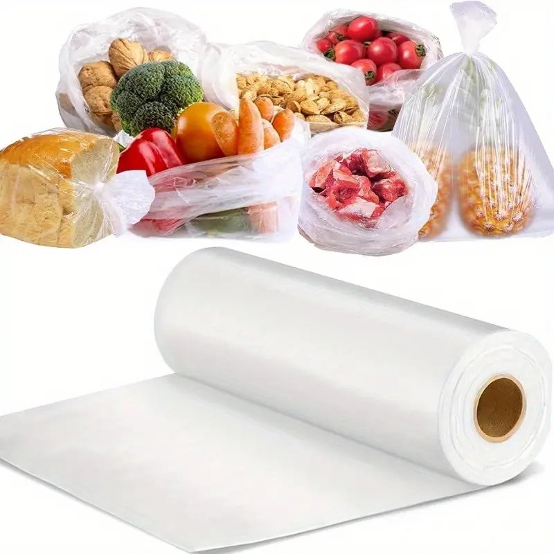 200pcs large transparent disposable food storage Sealer Bags - perfect for keeping fresh in supermarkets, Kitchen convenience stores