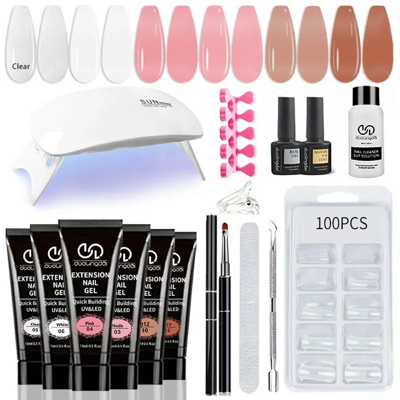 6 Color Nail Extension Gel Kit, Poly Gel Set for Nail Art Diy, Builder Gel Nail Enhancement Kit for Women & Girls, Manicure, Polygel Nail Kit