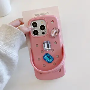 Creative Design Phone Case with Rhinestone Decor, Fashion Phone Protective Cover, Phone Decoration, Phone Accessories Compatible with iPhone 15 14 13 12 11 Pro Max, Casing, Phone Protector Cover