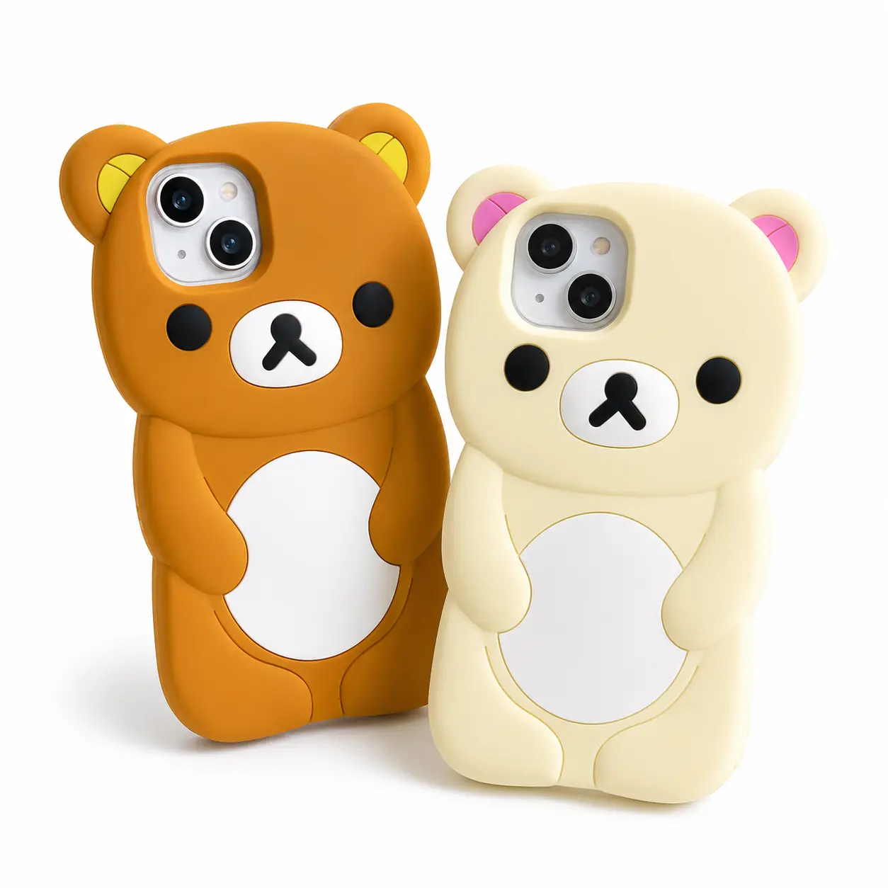 Compatible with iPhone 15, 14, 13, 12, and 16 Pro Max; popular silicone bear couple phone case; soft silicone phone case suitable for both men and women; shockproof drop protection case Funny bachelorette gift graduation Smartphone Protective