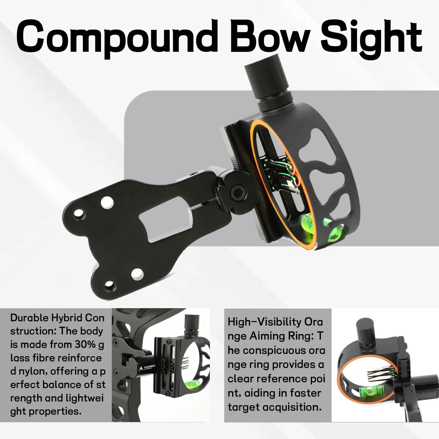 Professional 5-Pin Compound Bow Sight, Precise and Adjustable Archery Gear for Outdoor Hunting and Competition, Sport