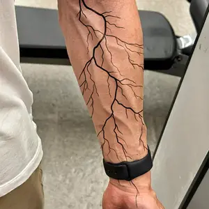 Lightning Pattern Temporary Tattoo Sticker, 1 Sheet Arm Temporary Tattoos Waterproof Temporary Tattoos Long Lasting Fake Tattoo Sticker, Body Art Sticker for Men & Women