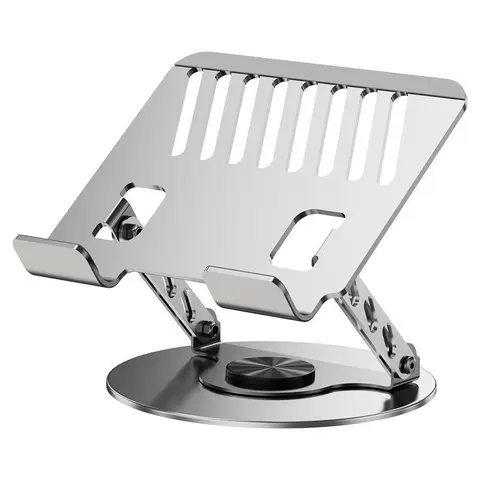 360° Rotating Laptop Stand – Adjustable Aluminum Foldable Stand for Desk & Gaming Laptops, Portable 2-in-1 Multifunctional Stand with Mobile Holder, Ergonomic Adjustable Laptop Stand for Gaming & Office Use
