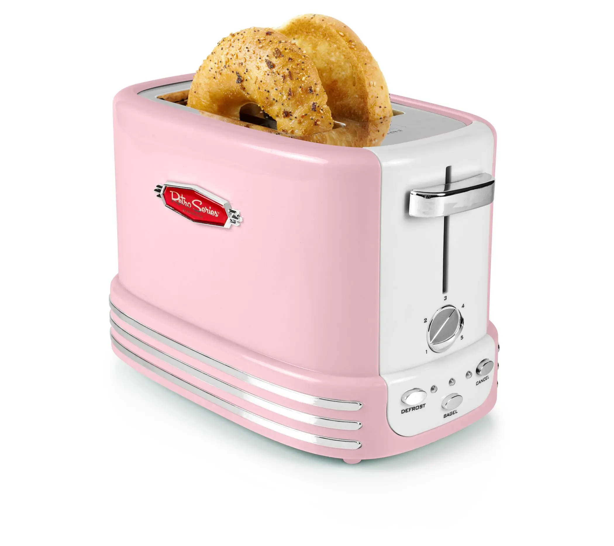 Nostalgia Retro 2-Slice Bagel Toaster Pink Nostalgia Retro 2-Slice Bagel Toaster Pink