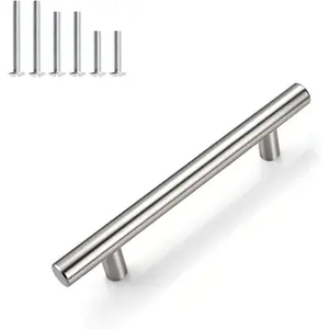 30 Pack 3-3/4 Inch (96mm) Hole Center Cabinet Pulls, Brushed Nickel Cabinet Handles, Stainless Steel Kitchen Cabinet Handles, Silver Satin Nickel Kitchen Drawer Pulls, 6'' Overall Length