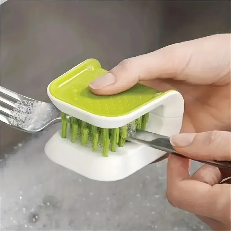 1pc, Double-Sided U-Shaped Knife and Tableware Cleaning Brush - Ideal for Forks, Spoons, and Chopsticks - Creative and Efficient Cleaning Tool for Kitchen and Dining - Perfect for Apartments, College Dorms, and Homes - Cleaning Supplies