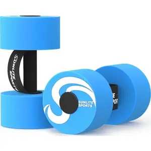 Water Weights Pool Exercise Dumbbells, Water Aerobic Equipment, High-Density EVA-Foam Dumbbell with Handle Strip, Aqua Therapy, Pool Fitness, Water Exercise, Set of 2