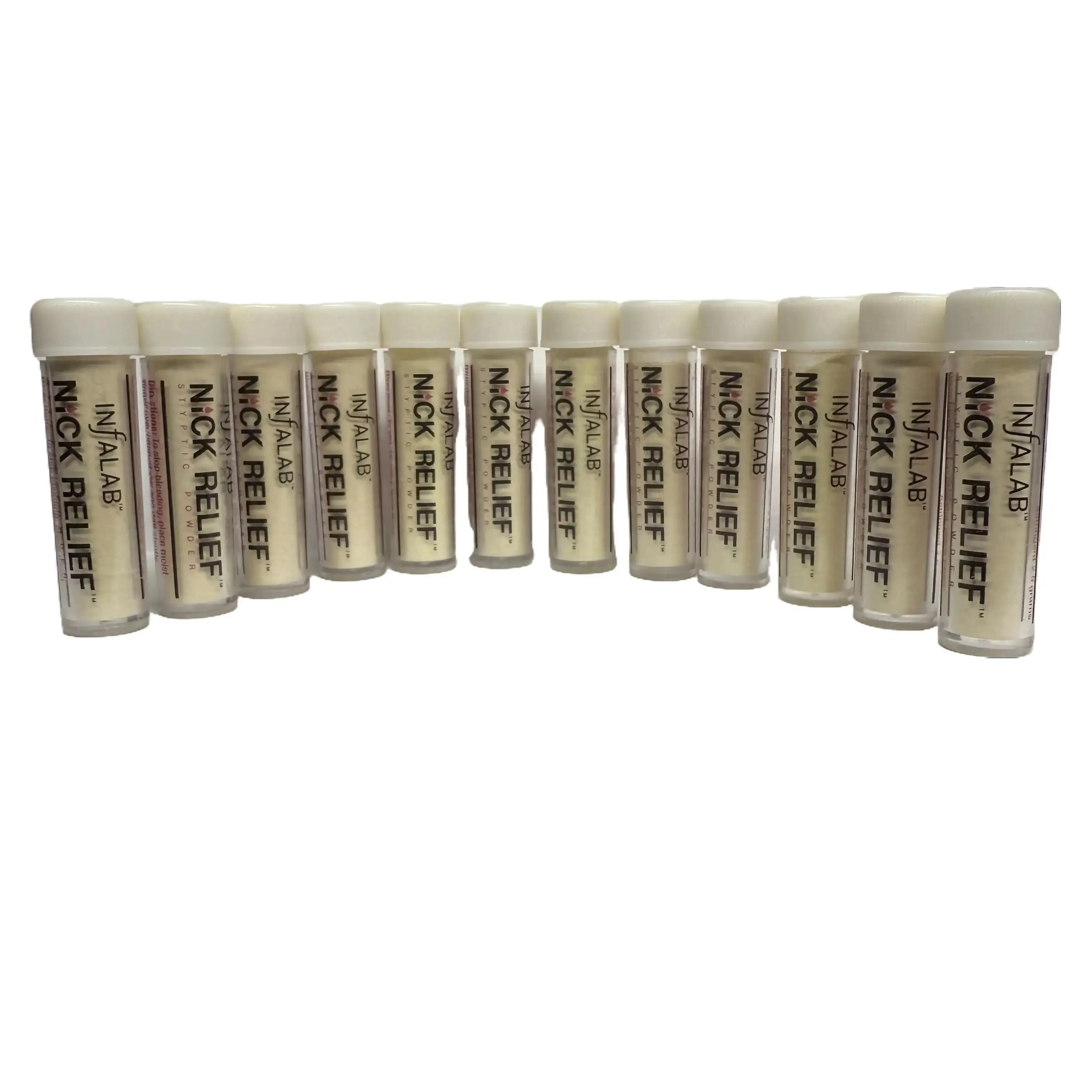 Infalab Nick Relief Styptic Cosmetic Powder (12 Units, Powder Form) - Fast Relief, Skin Repair, On-the-Go Nail Treatment