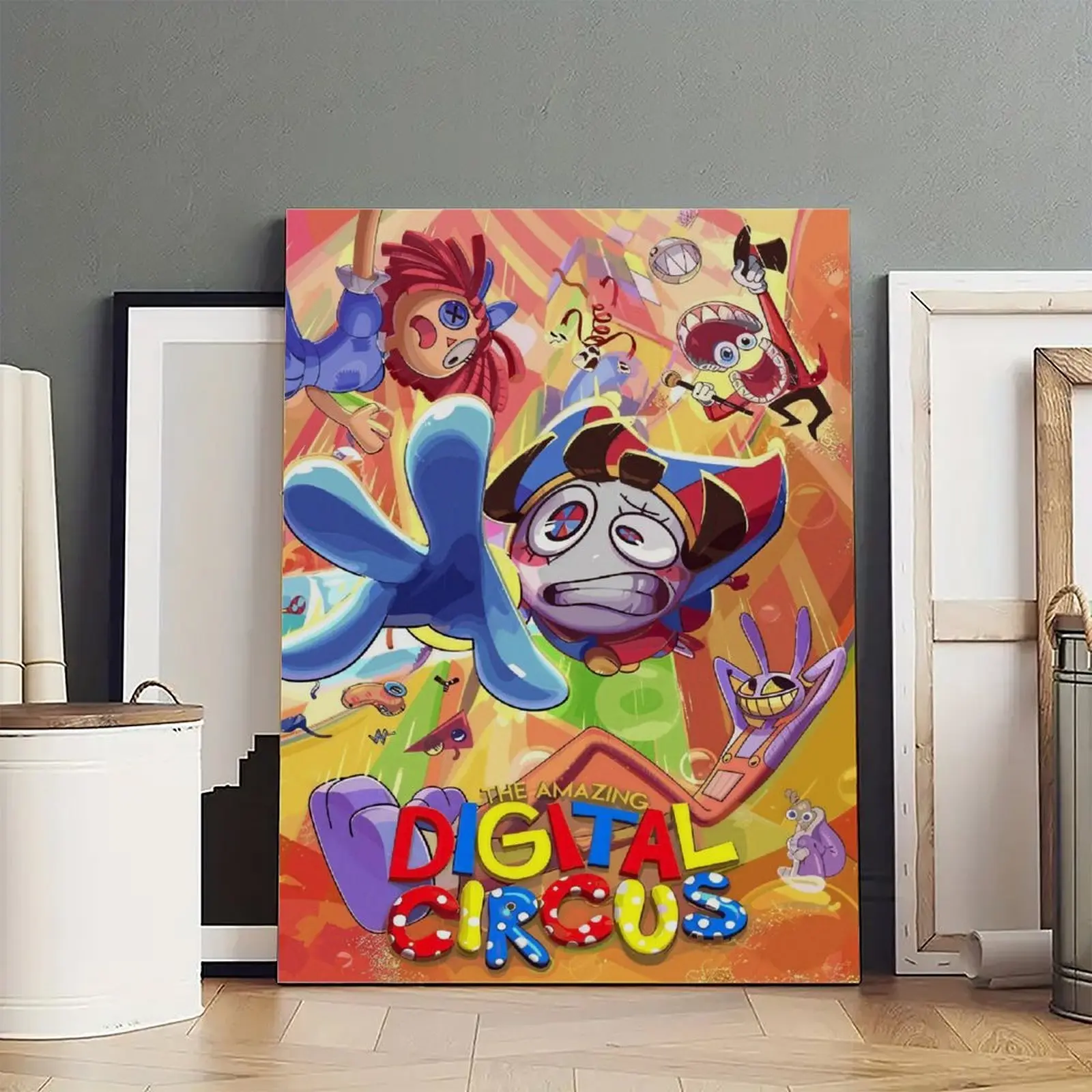 The Amazing Digital Circus Art Painting Decorative Classic Poster Art Wall Art Oil Painting Art Canvas Poster Decorative Painting Porch Living Room Art Decoration