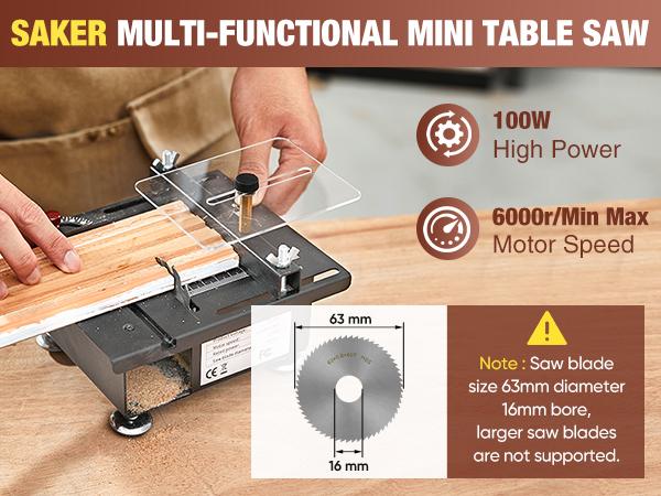 Saker Mini Table Saw, Multi-Functional Portable, 7 Speed Adjustment, Suitable for Metal, Wood, Aluminum Grinding and Cutting, Compact Design Outdoorfun Saker Mini Table Saw, Multi-Functional Portable, 7 Speed Adjustment, Suitable for Metal, Wood, Aluminum Grinding and Cutting, Compact Design Outdoorfun