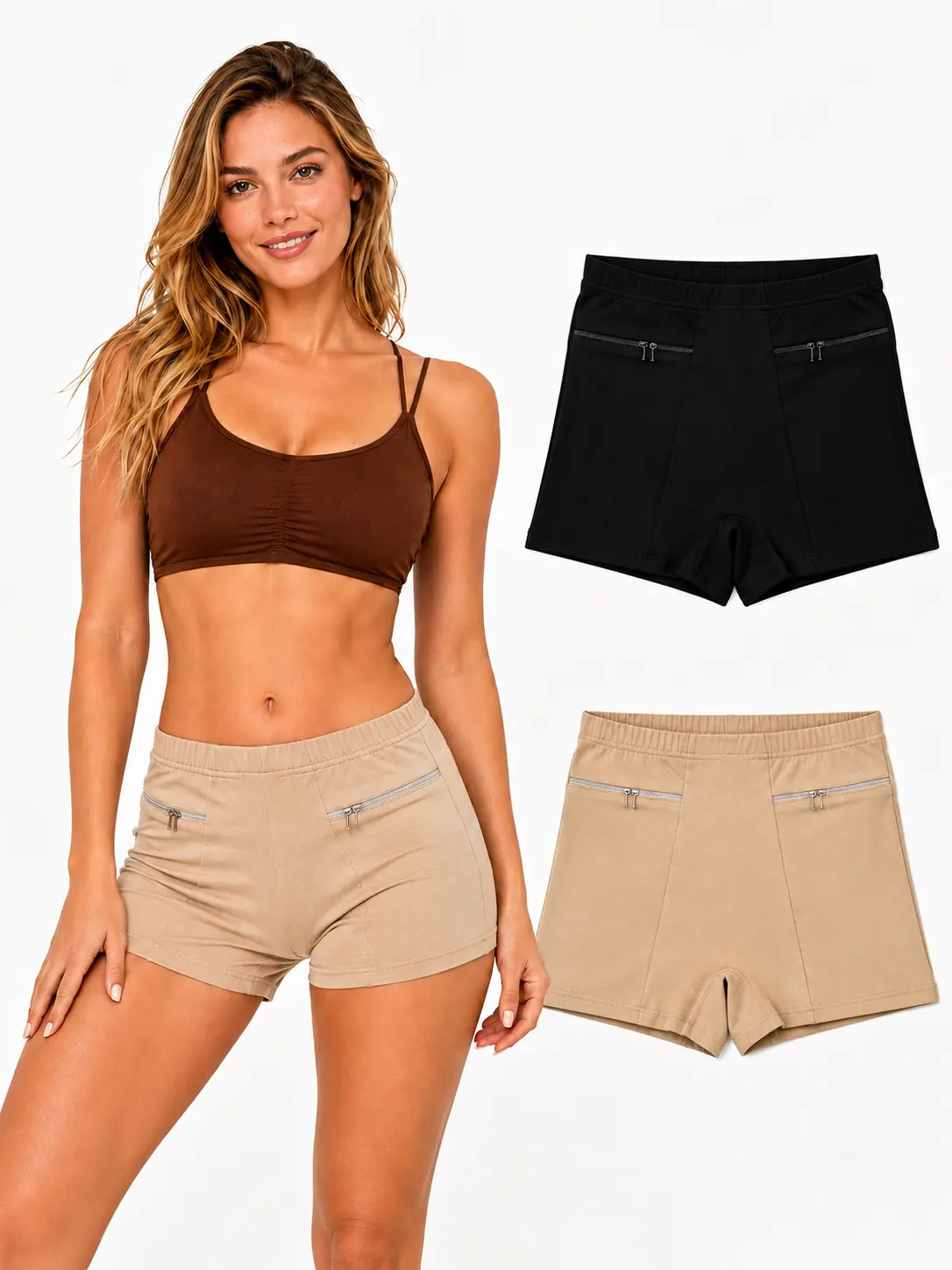 Women's High Waisted Pure Cotton Boyshorts - Anti-Pickpocket Concealed Zipper Pockets, Soft Stretch, Breathable Normal Type Briefs, 2/4-Pack Cold Wash Line Dry Travel Gym Basics Minimalist Bridal Underwear