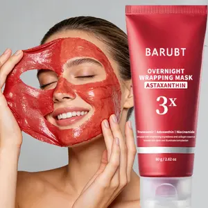 Nighttime Brightening Mask, 3x Astaxanthin Fades Dark Spots & Yellowing, Brightens Moisturizes Antioxidant, Hydrating Peel-Off Mask, Moisturizing