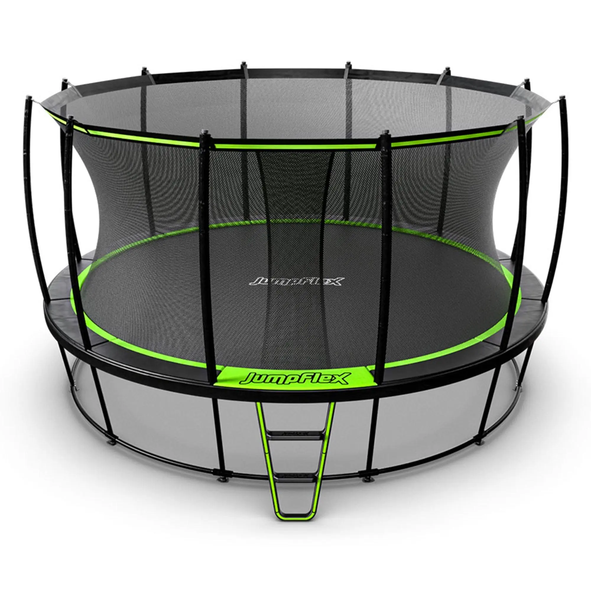 JumpFlex HERO 15' Trampoline for Kids Outdoor Play Equipment with Net & Ladder