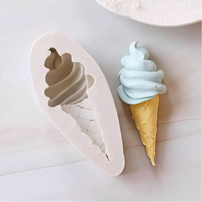 Silicone Ice Cream Cone Mold, Baking Silicone Mould for Candy & Desserts, Durable Kitchen Tool, Easy Release Design, Perfect for DIY Treats, Kitchen Gadgets, Popsicle Mold, Silicone Popsicle Molds