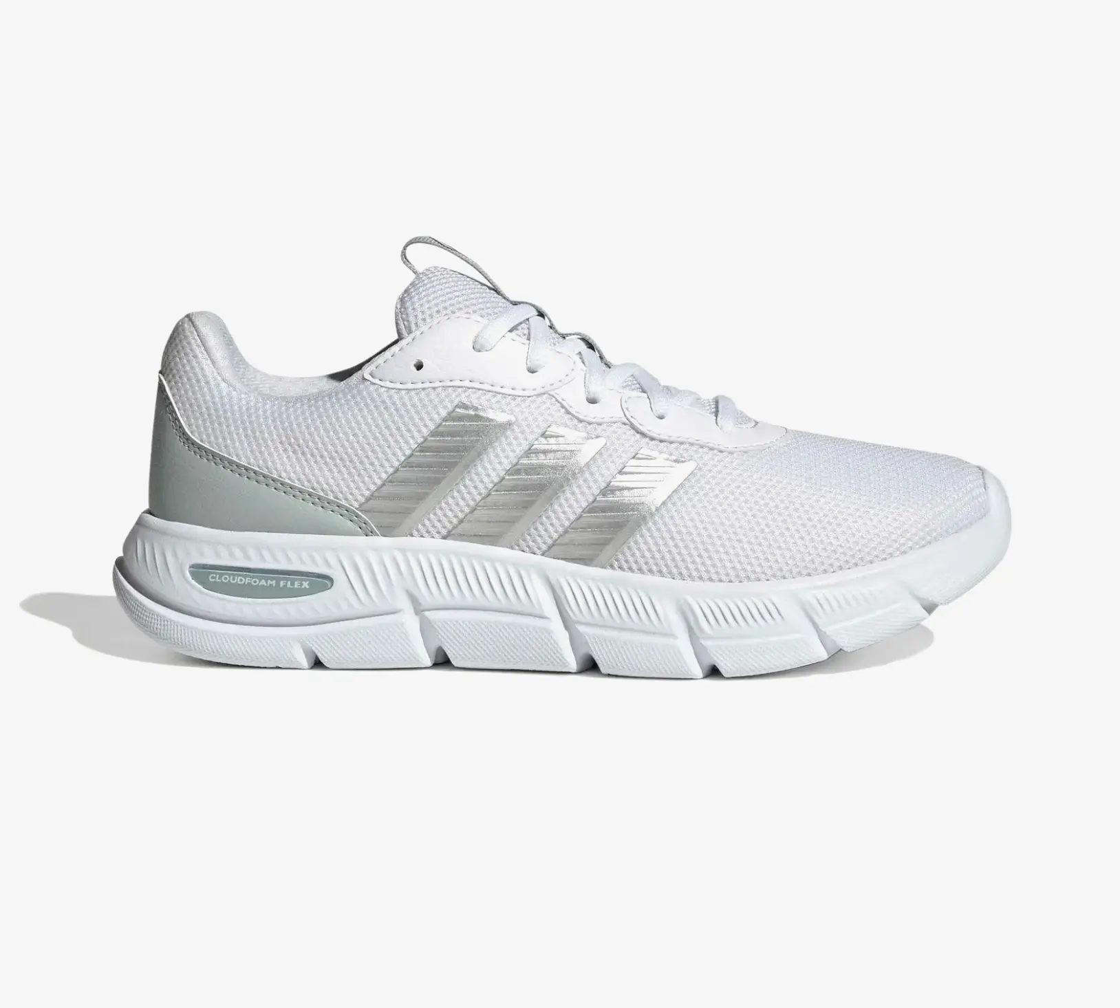 adidas Women's CloudFoam Flex Laces Shoes White SKU: JS4891 Trainer Casual Sneaker Women Sneakers for Women Running Shoes Gym Shoes Womens Trainers Soccer Casual Shoes
