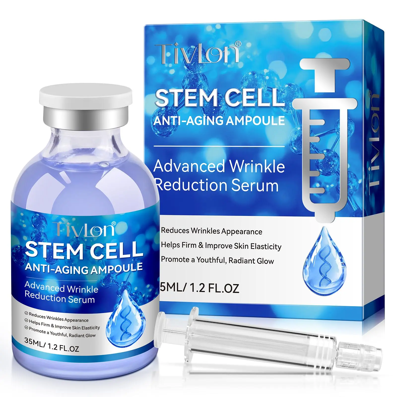 Tivlon stem cell essence 35ml/1 bottle, deep moisturizing, Hydrating & firming and lifting skin, facial brightening essence, daily skin care essence, Serums