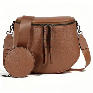 CHERUBEL Women's Crossbody & Shoulder Bag Item Portable Large-Capacity Waterproof Leather Pouch with Adjustable Strap Ideal for Outings Travel and Gatherings Compact Cosmetic Bag Perfect Gift,Shopping & Daily Use