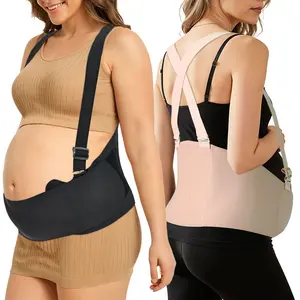 Breathable Pregnant Belly Band, Comfortable Under Clothes, Nylon & Lycra Material, Adjustable Pregnancy Waistband with Back Support Strap, Breathable Maternity Belt