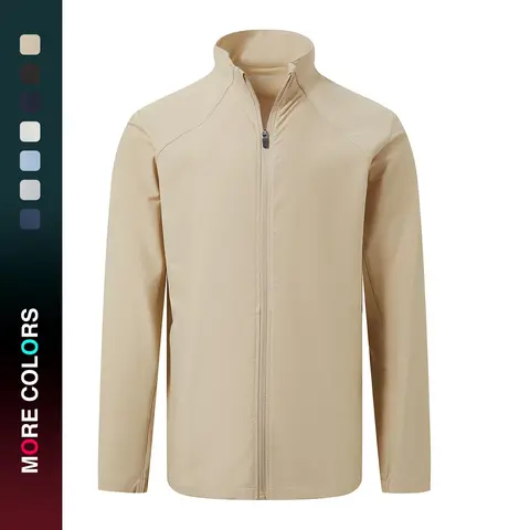 MAELREG Men's Track Jackets Lightweight Quick Dry Water Resistant Running Athletic Golf Jacket Full Zip Casual Coat Zipper Sports Coat Zip Up Sportswear