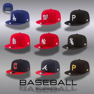 MLB New Era Adjustable Snapback Hat – Dodgers Yankees White Sox Pirates Braves Team Logo Flat Bill Baseball Cap, Streetwear Fashion Hat for Men Women, Trending TikTok Sports Cap