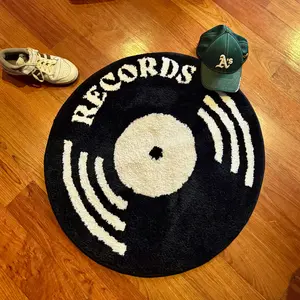 RUG RECORD VINYL Rug for Home Decoration Designer Rugs Soft and Fluffy Rugs for Bedroom Living Room Bathroom Mats Carpets Home Essentials Non-slip Home Decor Cozy Bedroom Christmas Gifts Christmas Decoration Tufted Art Design Anti-Slip Fade Resistant