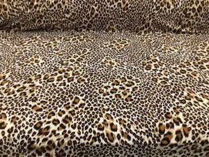 Double Brushed DTY Spandex Stretch Apparel Fabric Golden Brown Cheetah L214