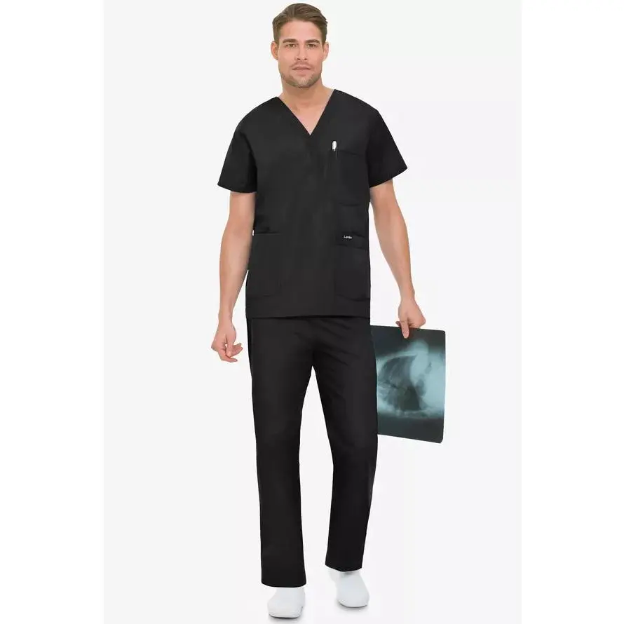 Men's 5-Pocket V-Neck Scrub Top, Short Sleeve Medical Uniform in a Breathable Stretch Fabric with a Tailored Fit, Uniforms, Workwear, Menswear, Classic, Industrial Laundry Fabric, Scrubs, Fitted, Clothes, Modern Fit