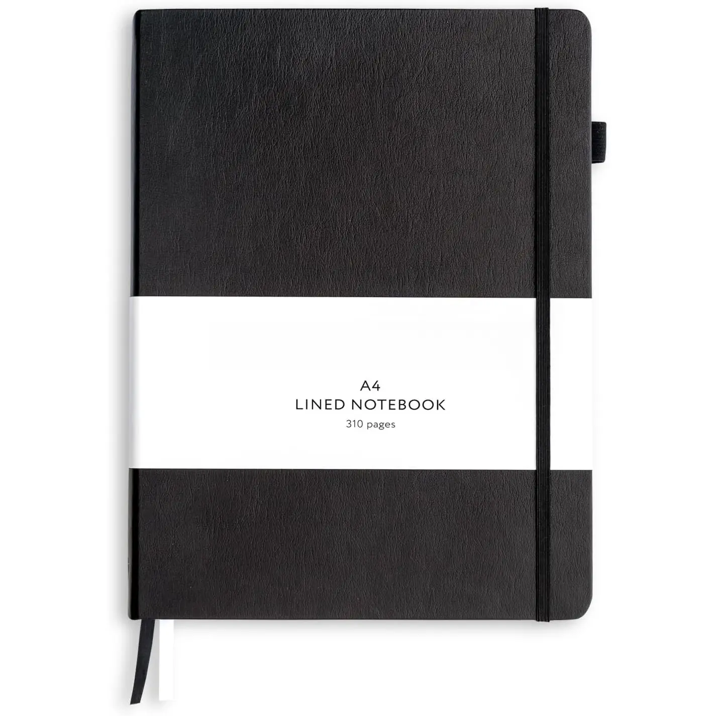 A4 Hardback Notebook, Vegan Leather Journal Lined, 310 Pages, 100GSM Thick Paper, Lay flat Notebook for Women, Men, Writing, Office, Work, Study, College Ruled Notebook with Pocket,