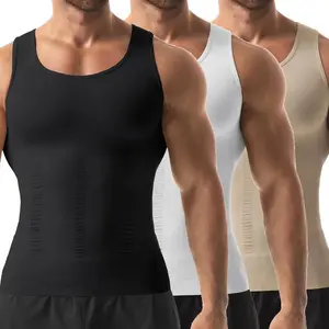 Mens Compression Vest, Tummy Control Undershirt, Gynecomastia Compression Shirt, Body Shaper Shapewear Seamless