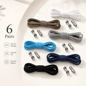 No-Tie Elastic Footwear Shoelaces - Quick, Easy Locking Fit Polyester Silk Shoelaces for Adults