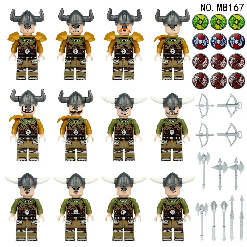 Viking doll M8168 children assemble small particles of building blocks, toys, weapons accessories, birthday gifts for soldiers.