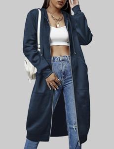 ZEAGOO  Women Casual Zip up Fleece Hoodies Tunic Sweatshirt Long Hoodie Jacket Cotton Long Sleeve fitted striped knitwear summerwins