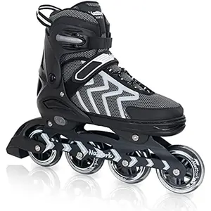 Nattork Adjustable Inline Roller Skate Shoes - Black, Model 781