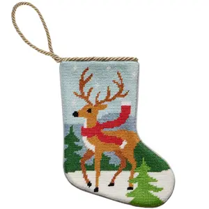 Reindeer Embroidered Mini Stocking