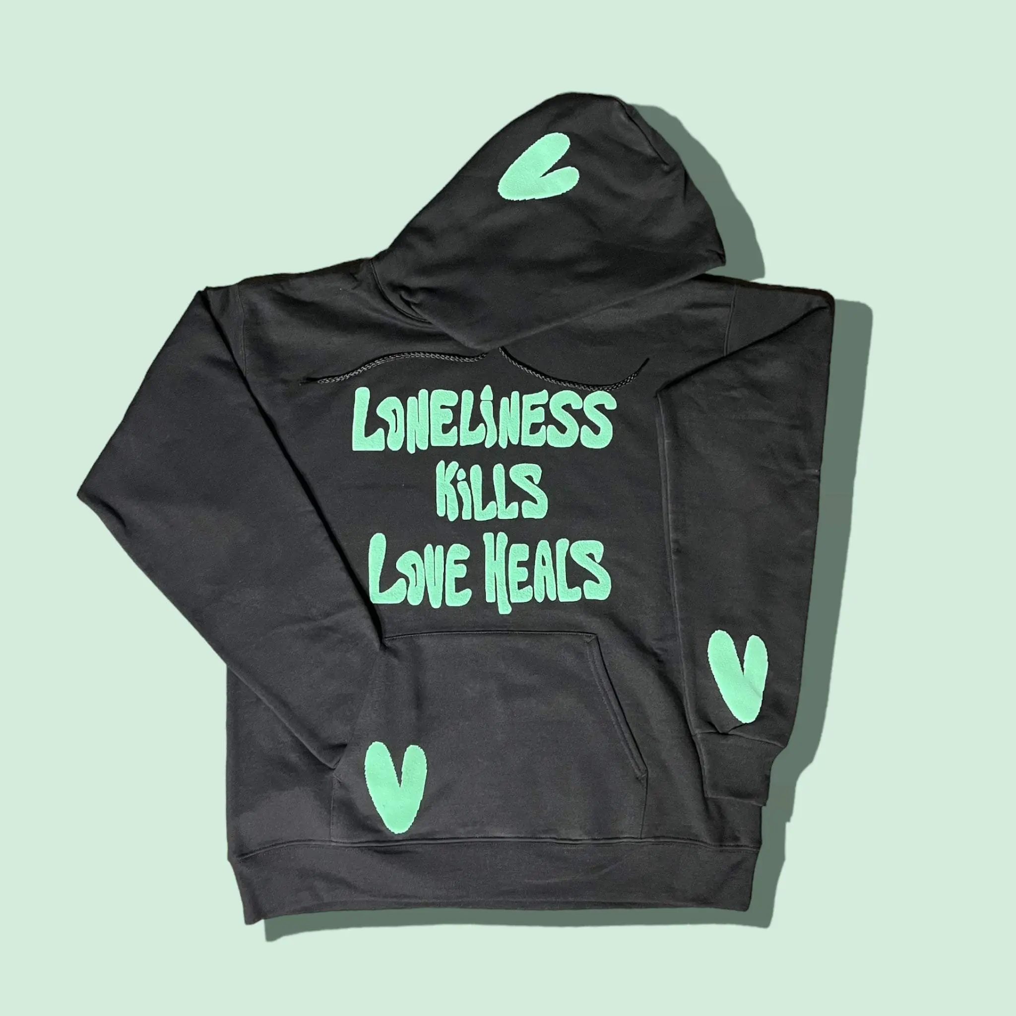 Love Heals Puff Print Hoodies